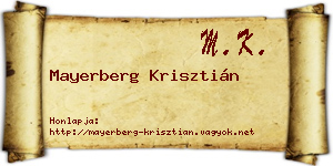 Mayerberg Krisztián névjegykártya